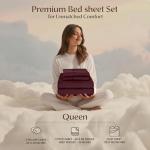 Utopia Bedding Queen Sheet Set – 4 Piece Bed Sheets for Queen Size Bed, Soft and Breathable Microfiber, Includes 1 Fitted Sheet, 1 Flat Sheet and 2 Pillowcases (Burgundy)