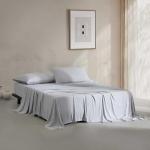 Calvin Klein - King Size Sheets Set, Lightweight Sheets Made from a Naturally Soft Cotton Blend - Bed Sheets with Matching Pillowcases & Fitted Sheet (Modern Cotton Grey/Blue)