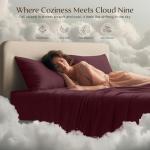 Utopia Bedding Queen Sheet Set – 4 Piece Bed Sheets for Queen Size Bed, Soft and Breathable Microfiber, Includes 1 Fitted Sheet, 1 Flat Sheet and 2 Pillowcases (Burgundy)