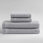 Calvin Klein - King Size Sheets Set, Lightweight Sheets Made from a Naturally Soft Cotton Blend - Bed Sheets with Matching Pillowcases & Fitted Sheet (Modern Cotton Grey/Blue)