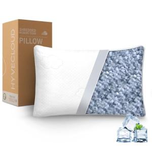 HYVECLOUD Cooling Memory Foam Pillows for Deep Sleep Bed Pillow forNeck Support with Removable & Washable Cover Cooling Pillow for Neck PainRelief Pillow for Shoulder & Back & Side Queen Pack of 1