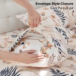 JSD Boho Floral Printed Sheet Set King Size, 4 Piece, Soft Botanical Pattern Microfiber Sheets Extra Deep Pocket