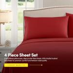 1500 Supreme Collection King Sheet Sets Red - Luxury Hotel Bed Sheets and Pillowcase Set for King Mattress - Extra Soft, Elastic Corner Straps, Deep Pocket Sheets, King Red