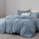 Bedsure 100% Jersey Knit Cotton Duvet Cover King Size - Ultra Soft T-Shirt Cotton Bedding Set, Includes 1 Duvet Cover 104x90 Inches with Zipper Closure & 2 Pillowcases (Mineral Blue)