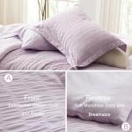 Love's cabin Seersucker Lavender 7 Pieces Comforter Set Full, All Season Bedding Set, Full Bed in a Bag Comforter Set with Comforter, Flat Sheet, Fitted Sheet, Pillowcase and Pillow Sham