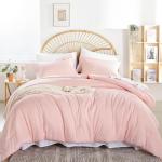 weigelia Pink Comforter Sets Full Size Comforter Set with Sheets 7 Piece Soft Microfiber Comforters Set for Women Blush Lightweight Alternative Comforter for All Season