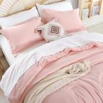 weigelia Pink Comforter Sets Full Size Comforter Set with Sheets 7 Piece Soft Microfiber Comforters Set for Women Blush Lightweight Alternative Comforter for All Season