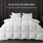 WhatsBedding Feather Down Fiber Comforter King Size,Duvet Insert King Filled with Feather and Down Fiber, All Season White Luxury Bed Comforter,Ultra Soft 100% Cotton 106"x90"