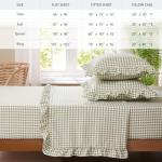 kisswish Gingham Queen Sheet Set, Lightweight Super Soft Brushed Microfiber Plaid Bed Sheets with 16" Deep Pocket, 4 Piece Ruffle Farmhouse Bedroom Decor, Sage Green