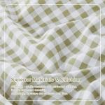 kisswish Gingham Queen Sheet Set, Lightweight Super Soft Brushed Microfiber Plaid Bed Sheets with 16" Deep Pocket, 4 Piece Ruffle Farmhouse Bedroom Decor, Sage Green