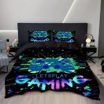 3pcs Game Console Controller Duvet Cover,Duvet Cover*1+Pillowcases*2,Bedroom Decoration Comfortable Soft Fabric,No Pillow Core