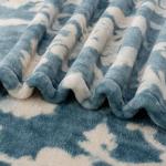 Berkshire Blanket-Classic Heavyweight Soft Printed VelvetLoft® Plush Blanket, Full/Queen Size Soft Fuzzy Warm Blanket for Couch Sofa Bed, Floral Blue, 90in x 90in