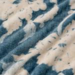 Berkshire Blanket-Classic Heavyweight Soft Printed VelvetLoft® Plush Blanket, Full/Queen Size Soft Fuzzy Warm Blanket for Couch Sofa Bed, Floral Blue, 90in x 90in