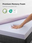 PERLECARE 3 Inch Gel Memory Foam Mattress Topper for Pressure Relief, Premium Soft Cooling Sleep, Non-Slip Design with Removable & Washable Cover, CertiPUR-US Certified - Queen