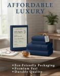 LANE LINEN Eco Friendly 100% Organic Cotton Bed Sheets Queen Size, Soft & Comfy Percale Weave, Fully Elasticized Mercerized Naturally Cooling Cotton Sheets Queen Size Set- Navy