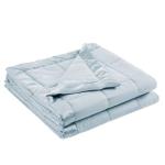 Madison Park Windom Down Alternative Blanket, Premium 3M Scotchgard Moisture Wicking Treatment, Lightweight and Soft Bed Cover For All Season, Satin Trim, Blue Full/Queen