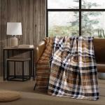 Eddie Bauer - Full/Queen Blanket, Reversible Plush Bedding, Plaid Bedding Set, Oeko-Tex Certified (Trailhead Plaid Beige, Full/Queen)