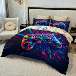 3PC Game Console Duvet Cover, 1 Duvet Cover+2 Pillowcases, Digital Printing Technology, Comfortable Four Season Home Decoration