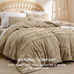 Bedsure Cotton Duvet Cover King Size - Tufted Geometry Duvet Cover Set, 3-Piece Soft and Breathable Boho Bedding Set for All Seasons (Nomad, King, 104"x90")