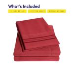 1500 Supreme Collection Bed Sheet Set - Extra Soft, Elastic Corner Straps, Deep Pockets, Wrinkle & Fade Resistant Hypoallergenic Sheets Set, Luxury Hotel Bedding, Queen, Red