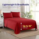 1500 Supreme Collection Bed Sheet Set - Extra Soft, Elastic Corner Straps, Deep Pockets, Wrinkle & Fade Resistant Hypoallergenic Sheets Set, Luxury Hotel Bedding, Queen, Red