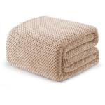 Exclusivo Mezcla Fleece Bed Blanket King Size, Super Soft and Warm Blankets for Couch, Sofa and Bed Waffle Textured, Cozy, Fuzzy and Lightweight (Camel, 90x104 Inches)
