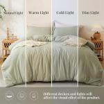 MILDLY Super Soft Duvet Cover - 100% Washed Microfiber October Mist Sage Comforter Cover Set 3 Pieces with Zipper Closure & Corner Ties (No Comforter)
