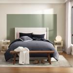 UGG Full/Queen Comforter Set 5 Piece Bed in a Bag with Throw Blanket, Decorative Pillow, Shams, Reversible Hypoallergenic Washable Luxury Warm Fluffy Bedding Set, Navy Blue (Remina)