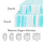 DUMOS 3 Inch Gel Memory Foam Mattress Topper King - Blue Soft Mattress Topper King Size for Back Pain, CertiPUR-US Certified, RV, Camper, CertiPUR-US Certified, Blue