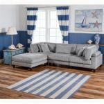 Bauhaus Furniture Living Room Sofa Set 4-piece Modular Sectional Couch Gray Corduroy Soft Cushion Pillows Solid Wood Legs Adhd