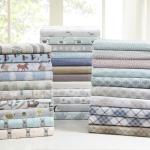 True North by Sleep Philosophy Cozy Flannel Warm 100% Cotton Sheet - Novelty Print Animals Stars Cute Ultra Soft Cold Weather Bedding Set, Full, Blush Dots 4 Piece