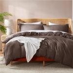 Nestl Chocolate Brown Duvet Cover King Size - Soft Double Brushed King Duvet Cover Set, 3 Piece, with Button Closure, 1 Duvet Cover 104x90 inches and 2 Pillow Shams