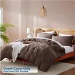 Nestl Chocolate Brown Duvet Cover King Size - Soft Double Brushed King Duvet Cover Set, 3 Piece, with Button Closure, 1 Duvet Cover 104x90 inches and 2 Pillow Shams
