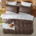 Nestl Chocolate Brown Duvet Cover King Size - Soft Double Brushed King Duvet Cover Set, 3 Piece, with Button Closure, 1 Duvet Cover 104x90 inches and 2 Pillow Shams