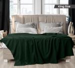 Utopia Bedding Forest Green 100% Cotton Blanket [King Size - 90x108 Inch] 350GSM Lightweight, Soft and Breathable Thermal Blanket for All Seasons