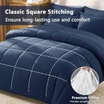 CozyLux King Size Comforter Set Navy Blue - 7 Pieces Bed in a Bag King, Okeo-Tex Certifited Bedding Set, All Season Soft Bed Set with Down Alternative Comforter, Sheets, Pillowcases & Pillow Shams