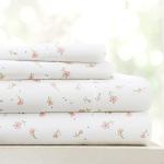Linen Market 4 Piece Queen Sheet Set - Breathable, Double-Brushed Patterned Cooling Sheets – Oeko-TEX Certified Ultra Soft & Wrinkle-Free 16" Deep-Pocket Queen Sheets - Easy Care Soft Floral Pink