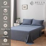 Bella Coterie Luxury Bamboo Viscose King Size Sheet Set | 100% Organically Grown | Ultra Soft | Cooling for Hot Sleepers | 18" Deep Pocket [Slate Blue]