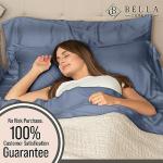 Bella Coterie Luxury Bamboo Viscose King Size Sheet Set | 100% Organically Grown | Ultra Soft | Cooling for Hot Sleepers | 18" Deep Pocket [Slate Blue]