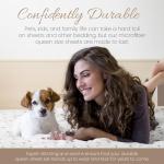 Linen Market 4 Piece Queen Sheet Set - Breathable, Double-Brushed Patterned Cooling Sheets – Oeko-TEX Certified Ultra Soft & Wrinkle-Free 16" Deep-Pocket Queen Sheets - Easy Care Soft Floral Pink