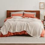 Bedsure Gentlesoft 100% Cotton Blanket King Size for Bed - Breathable and Soft, Thick Cozy Waffle Weave Christmas Blanket Gift for Women, Light Beige, 104x90 inches