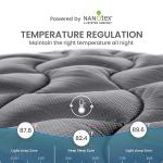 SLEEP ZONE Cooling Queen Mattress Topper, Premium Zoned Cool Mattress Pad Cover, Padded Mattress Protector Breathable Washable, Deep Pocket 8-21" (Grey, Queen)