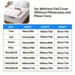 1pc Cooling Mattress Pad, Premium Zoned Quilted Fitted Mattress Topper, Breathable Fluffy Soft Mattress Cover, Machine