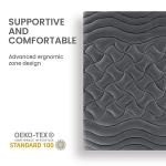 SLEEP ZONE Cooling Queen Mattress Topper, Premium Zoned Cool Mattress Pad Cover, Padded Mattress Protector Breathable Washable, Deep Pocket 8-21" (Grey, Queen)