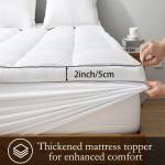 1pc Cooling Mattress Pad, Premium Zoned Quilted Fitted Mattress Topper, Breathable Fluffy Soft Mattress Cover, Machine