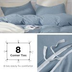 Bedsure 100% Jersey Knit Cotton Duvet Cover King Size - Ultra Soft T-Shirt Cotton Bedding Set, Includes 1 Duvet Cover 104x90 Inches with Zipper Closure & 2 Pillowcases (Mineral Blue)
