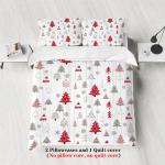 3-piece Christmas themed Christmas tree pattern print (1 duvet cover+2 pillowcases, no core) comfortable bedding set