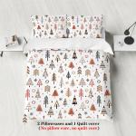 3-piece Christmas themed Christmas tree pattern print (1 duvet cover+2 pillowcases, no core) comfortable bedding set
