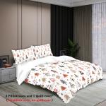 3-piece Christmas themed Christmas tree pattern print (1 duvet cover+2 pillowcases, no core) comfortable bedding set