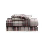 Eddie Bauer - Flannel Sheets Full Size, Anti-Pilling & Wrinkle Resistant Cotton, Touchably Soft for All-Season Comfort - Bed Sheets with Matching Pillowcases & Fitted Sheet (Montlake Plaid Red)